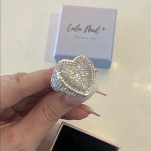 Lulu Mel Heart Shaped Silver Ring
